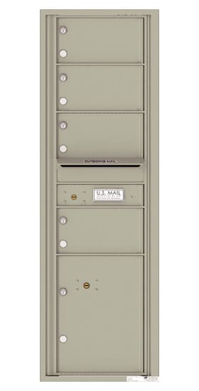 Recessed 4C Horizontal Mailbox – 4 Doors 1 Parcel Locker – Front Loading – 4C15S-04 – USPS Approved Product Image