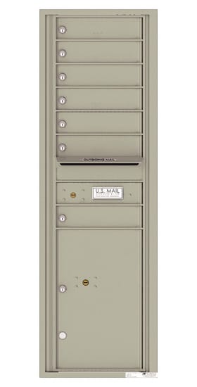 Surface Mount 4C Horizontal Mailbox – 7 Doors 1 Parcel Locker – Front Loading – 4C15S-07-4CSM15S – USPS Approved Product Image