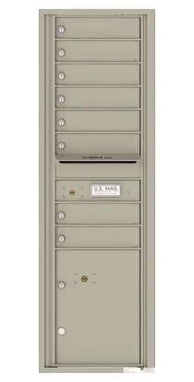 Recessed 4C Horizontal Mailbox – 8 Doors 1 Parcel Locker – Front Loading – 4C15S-08 – USPS Approved Product Image