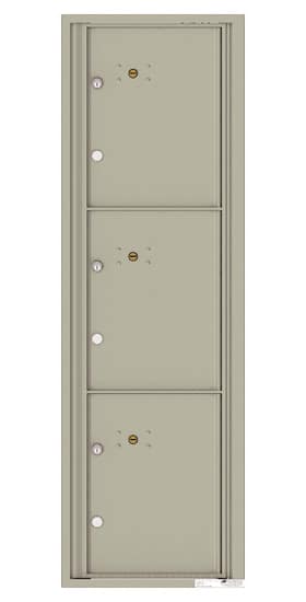 Recessed 4C Horizontal Mailbox – 3 Parcel Lockers – Front Loading – 4C15S-3P-CK25750 – Private Delivery Product Image