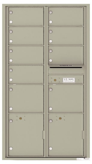 Surface Mount 4C Horizontal Mailbox – 9 Doors 2 Parcel Lockers – Front Loading – 4C16D-09-SM Product Image