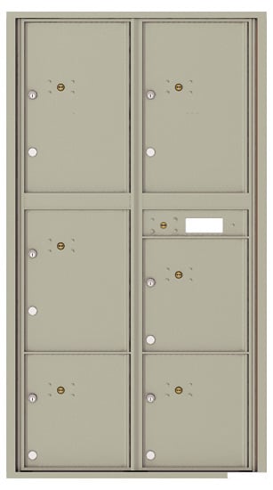 Recessed 4C Horizontal Mailbox – 6 Parcel Lockers – Front Loading – 4C16D-6P – USPS Approved Product Image