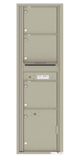 Surface Mount 4C Horizontal Mailbox – 3 Doors 1 Parcel Locker – Front Loading – 4C16S-03-SM Product Image