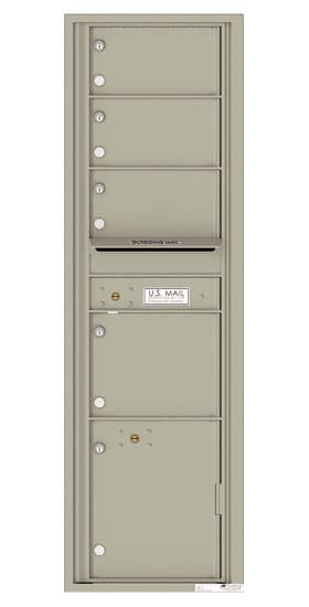 Surface Mount 4C Horizontal Mailbox – 4 Doors 1 Parcel Locker – Front Loading – 4C16S-04-SM Product Image