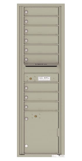 Surface Mount 4C Horizontal Mailbox – 9 Doors 1 Parcel Lockers – Front Loading – 4C16S-09-4CSM16S – USPS Approved Product Image