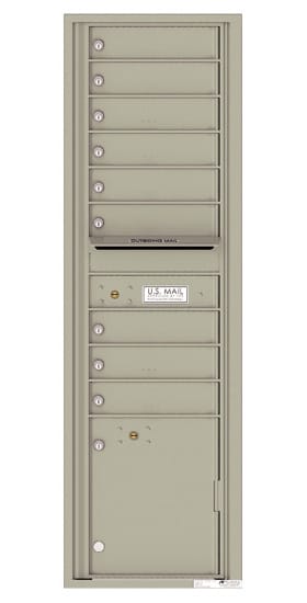 Surface Mount 4C Horizontal Mailbox – 9 Doors 1 Parcel Lockers – Front Loading – 4C16S-09-SM Product Image