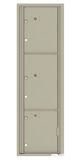 Recessed 4C Horizontal Mailbox – 3 Parcel Lockers – Front Loading – 4C16S-3P-CK25750 – Private Delivery Product Image