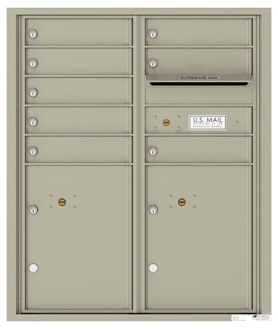 Surface Mount 4C Horizontal Mailbox – 8 Doors, 2 Parcel Lockers – 4CADD-08-SM Product Image