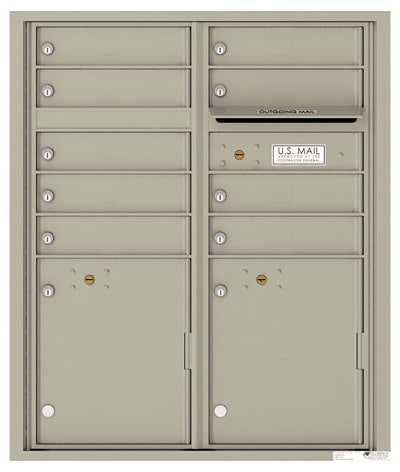 Recessed 4C Horizontal Mailbox – 9 Doors 2 Parcel Lockers – Front Loading – 4CADD-09-CK25750 – Private Delivery Product Image