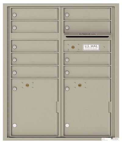 Surface Mount 4C Horizontal Mailbox – 9 Doors 2 Parcel Lockers – Front Loading – 4CADD-09-SM Product Image