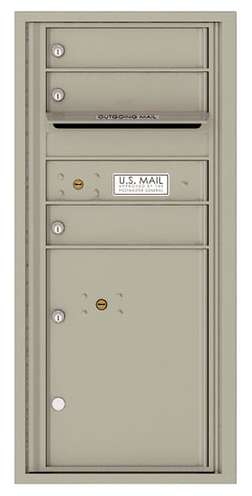 Florence Recessed 4C Horizontal Mailbox – 3 Tenant Doors, 1 Parcel Locker – Front Loading – ADA Compliant Max Height – USPS Access Product Image