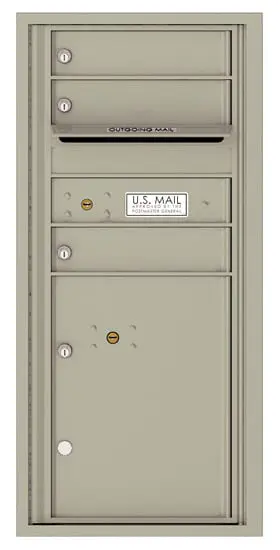 Recessed 4C Horizontal Mailbox – 3 Doors 1 Parcel Locker – Front Loading – 4CADS-03 – USPS Approved Product Image