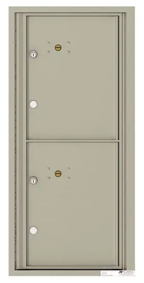 Recessed 4C Horizontal Mailbox – 2 Parcel Lockers – Front Loading – 4CADS-2P – USPS Approved Product Image