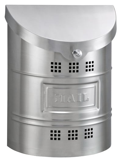 Ecco Brushed Stainless Wall Mount Mailbox w Steel Label Product Image
