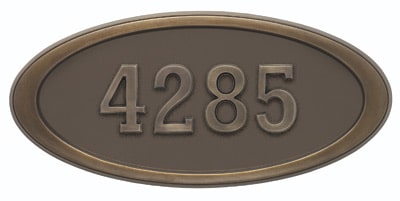 Gaines Large Oval Address Plaque with Antique Bronze Frame Product Image