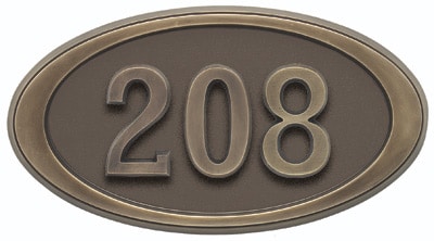 Gaines Small Oval Address Plaque with Antique Bronze Frame Product Image