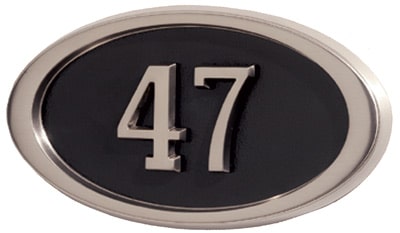 Gaines Small Oval Address Plaque with Satin Nickel Frame Product Image