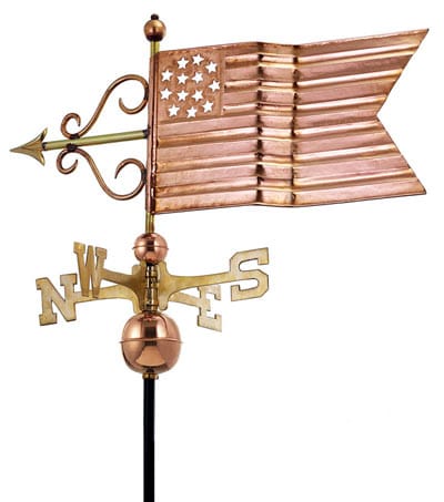 Good Directions Copper American Flag Weathervane