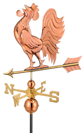 Good Directions Copper Crowing Rooster Weathervane
