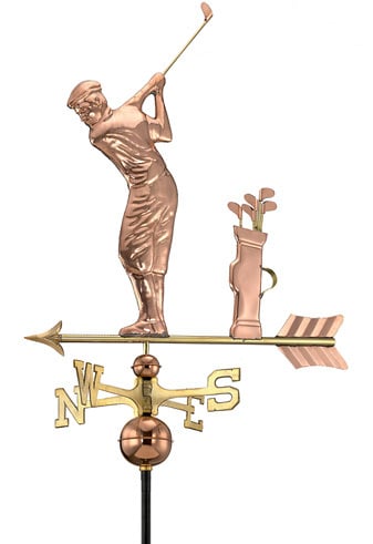 Good Directions Copper Golfer Weathervane