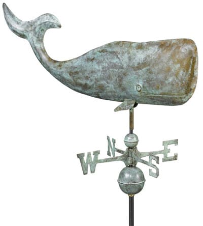 Good Directions Copper Large Whale Weathervane