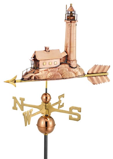 Good Directions Copper Lighthouse Weathervane