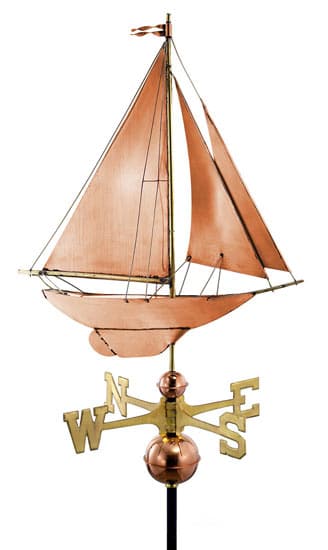 Good Directions Copper Racing Sloop Weathervane