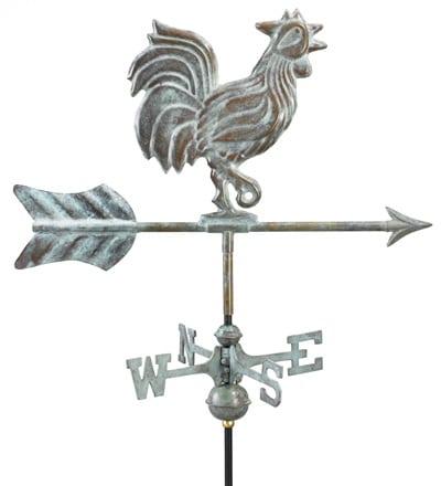 Good Directions Copper Rooster Cottage Weathervane