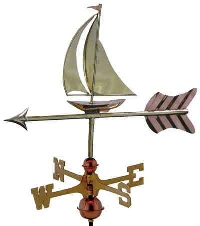 Good Directions Copper Sailboat Cottage Weathervane