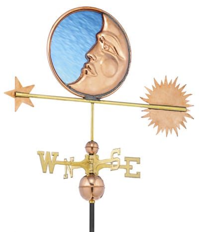 Good Directions Stained Glass Moon Weathervane