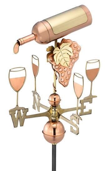 Good Directions Copper Wine Bottle Weathervane