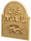 Gaines Keystone Door Plaque Polished Brass