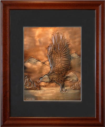 Hentzi Framed Copper Eagle Art