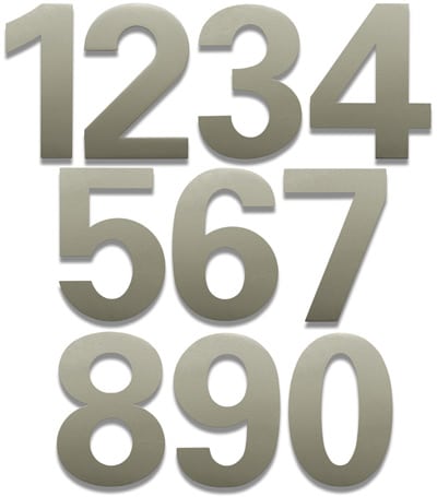 HouseArt Satin Silver bFuller House Numbers