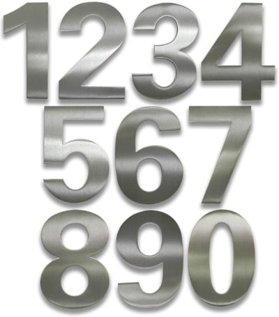 HouseArt Brushed Stainless Steel 6 Inch House Numbers Product Image