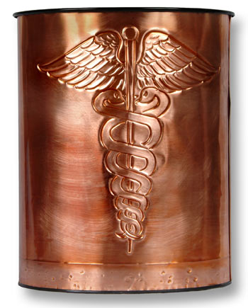 Hentzi Caduceus Copper Waste Basket