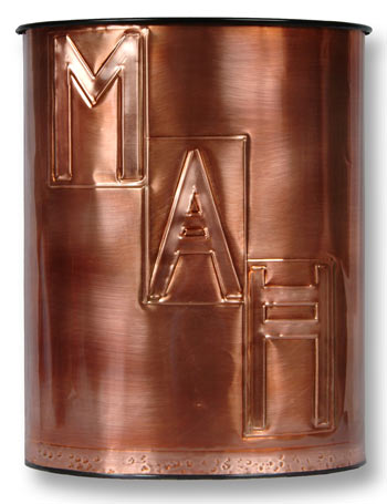 Hentzi Craftsman Monogram Copper Waste Basket