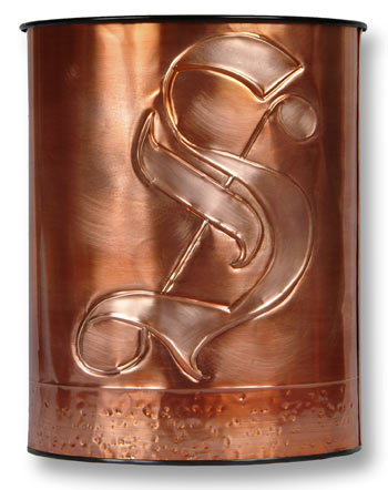 Hentzi Old English Copper Waste Basket