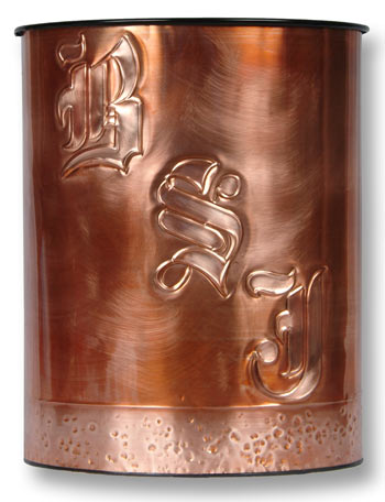 Hentzi Old English Monogram Waste Basket