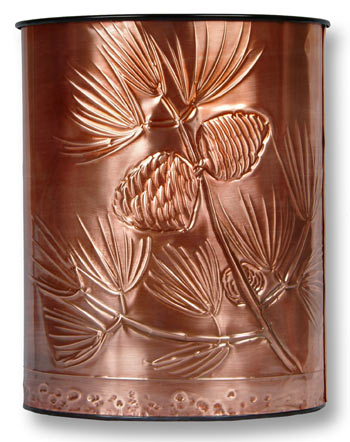 Hentzi Longfellow Pines Copper Waste Basket