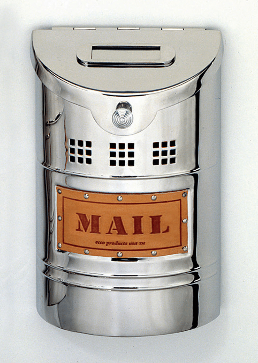 Ecco Stainless Wall Mount Mailbox with Steel Label Product Image