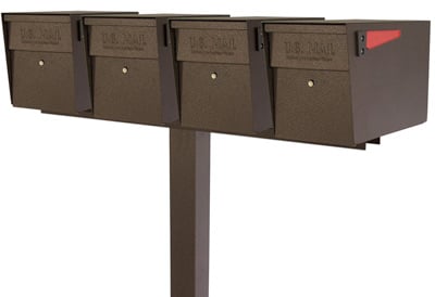 Mail Boss Quad Mount Locking Mailboxes with Post Product Image
