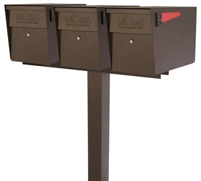 Mail Boss Triple Mount Locking Mailboxes with Post Product Image