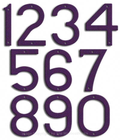 Large Deep Purple House Numbers by Majestic 10 Inch Product Image