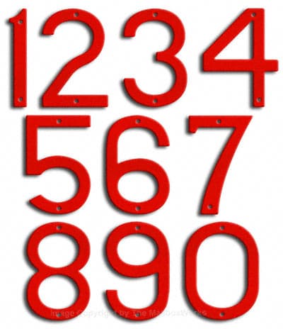 Large Ruby Red House Numbers by Majestic 10 Inch Product Image