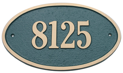 Majestic Solid Brass Large Oval Address Plaques Product Image
