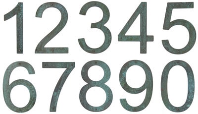 Patina Copper 8 Inch House Numbers