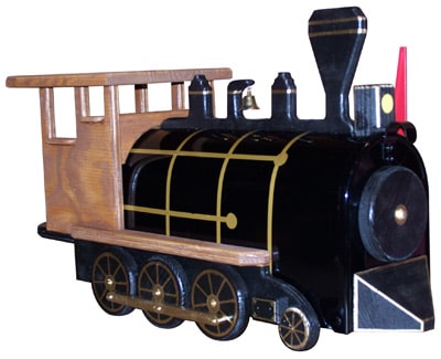 Natural Train Engine Novelty Mailbox