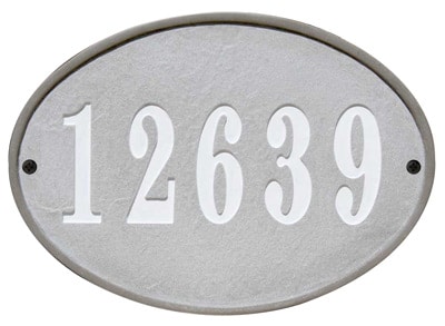 QualArc Oakfield Oval Crushed Stone Address Plaque Product Image