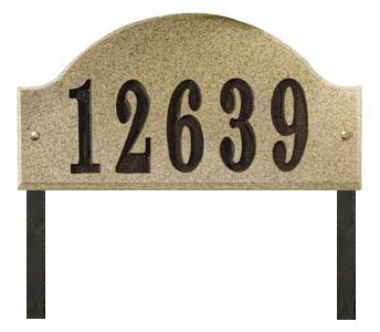 QualArc Ridgecrest Arch Granite Lawn Marker Address Plaque Product Image